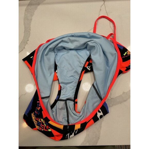 Nike One Piece Athletic Geometric Pattern Swimsuit Size 14 - Picture 6 of 7